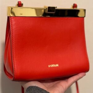 SPORTMAX MAX MARA Small leather Lizzie bag orange